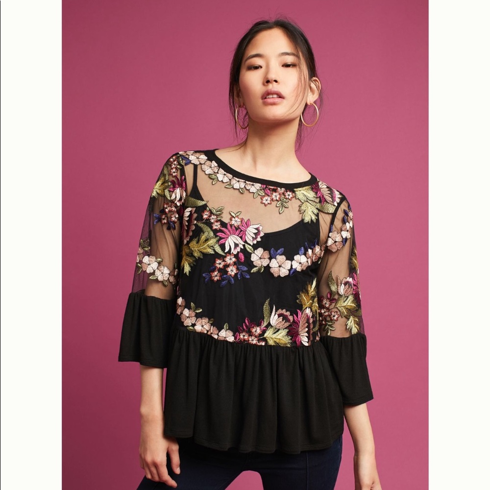 Anthropologie floral blouse